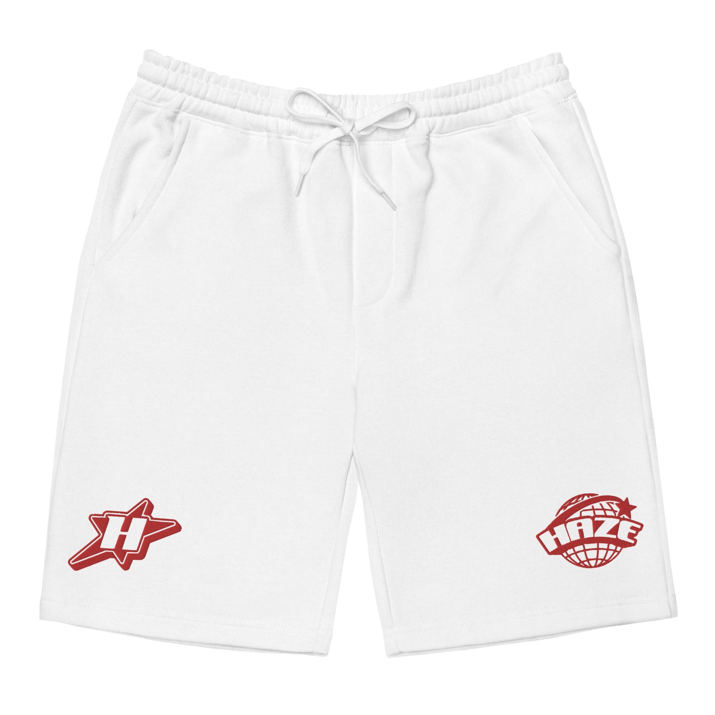 Red "Globe" Fleece Shorts
