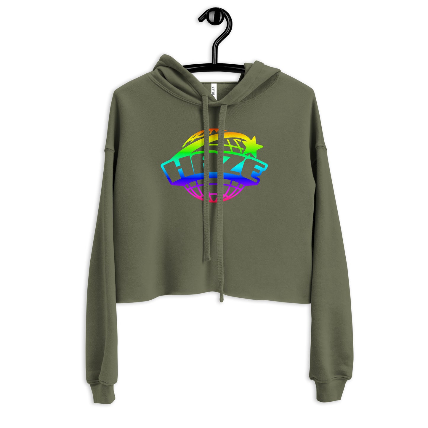Rainbow "Globe" Crop Hoodie