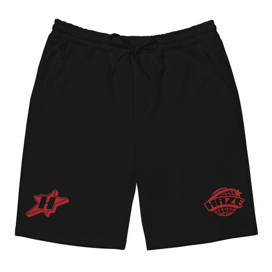 Red "Globe" Fleece Shorts