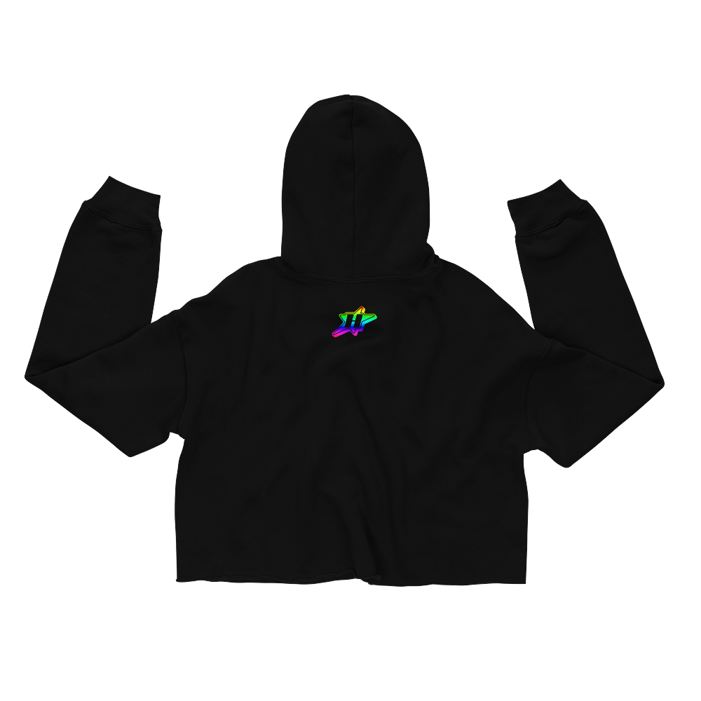 Rainbow "Hearts" Crop Hoodie