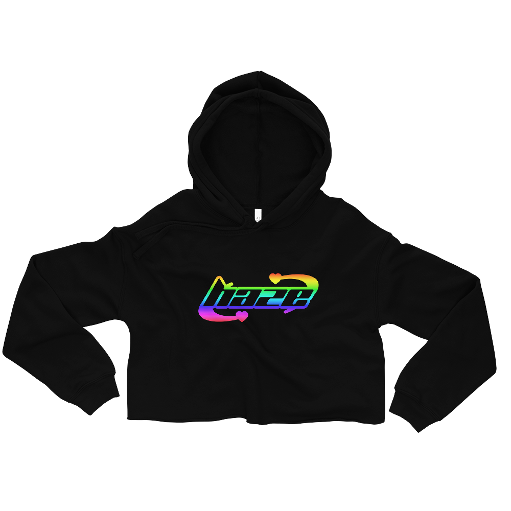 Rainbow "Hearts" Crop Hoodie