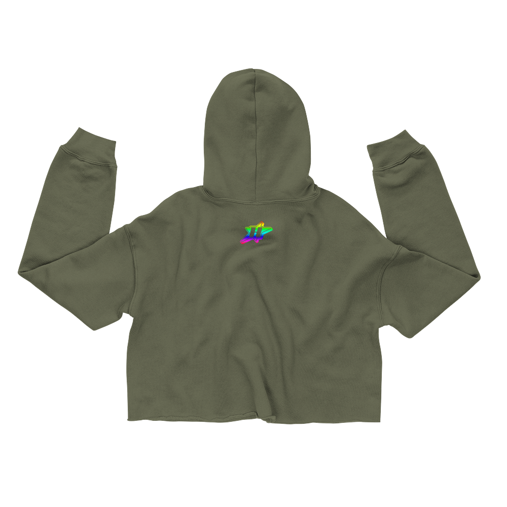 Rainbow "Hearts" Crop Hoodie