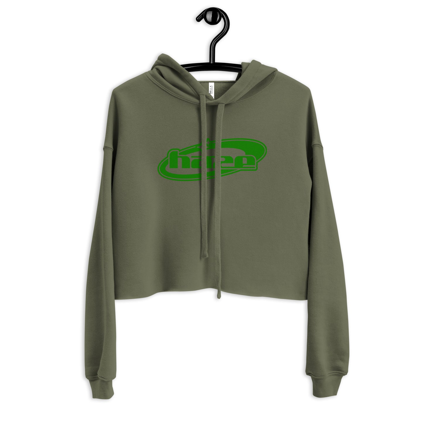 Green "Y2K" Crop Hoodie