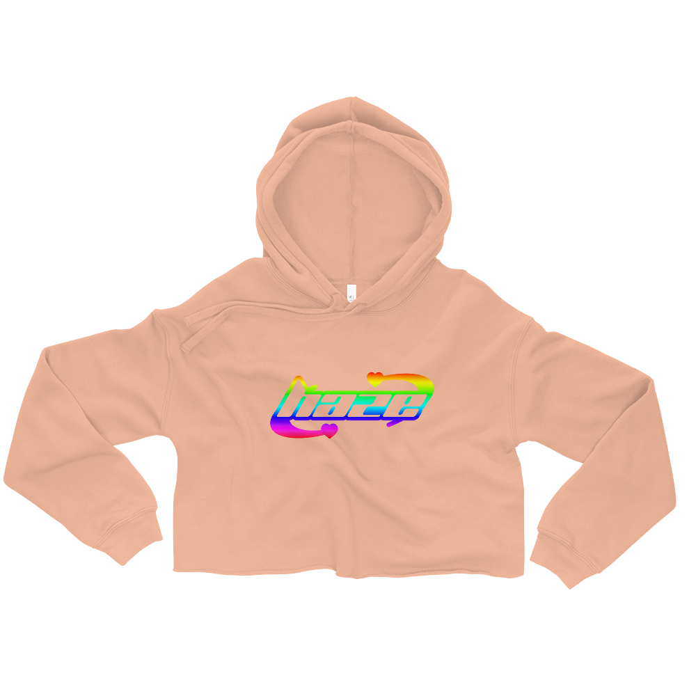 Rainbow "Hearts" Crop Hoodie